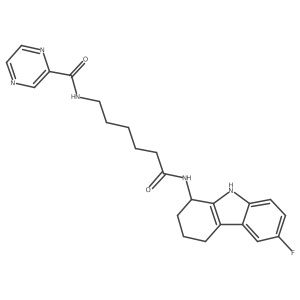 N-{6-[(6-fluoro-2,3,4,9-tetrahydro-1H-carbazol-1-yl)amino]-6-oxohexyl}pyrazine-2-carboxamide Structure