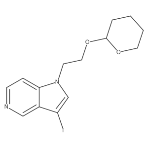 3-iodo-1-[2-(tetrahydro-2H-pyran-2-yloxy)ethyl]-1H-pyrrolo[3,2-c]pyridine结构式