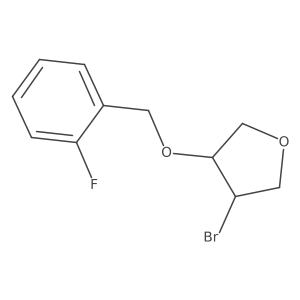 3-Bromo-4-[(2-fluorophenyl)methoxy]oxolane结构式