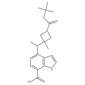 Tert-butyl 3-((7-carbamoyl-1H-indol-4-yl)(methyl)amino)-3-methylazetidine-1-carboxylate Structure
