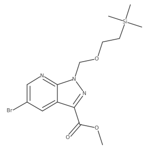 Methyl 5-bromo-1-(2-trimethylsilylethoxymethyl)pyrazolo[3,4-b]pyridine-3-carboxylate结构式