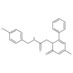 N-[(4-Chlorophenyl)methyl]-2-(4-methyl-6-oxo-2-phenyl-1,6-dihydropyrimidin-1-YL)acetamide Structure