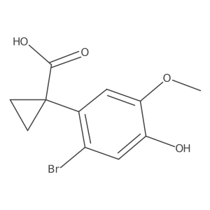1-(2-Bromo-4-hydroxy-5-methoxyphenyl)cyclopropane-1-carboxylic acid结构式