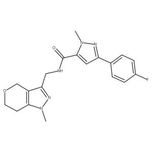 3-(4-fluorophenyl)-1-methyl-N-((1-methyl-1,4,6,7-tetrahydropyrano[4,3-c]pyrazol-3-yl)methyl)-1H-pyrazole-5-carboxamide Structure