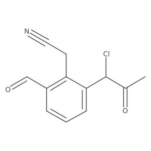 2-(1-Chloro-2-oxopropyl)-6-formylphenylacetonitrile结构式