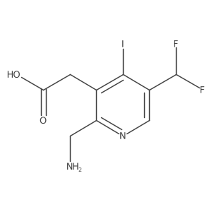 2-(Aminomethyl)-5-(difluoromethyl)-4-iodopyridine-3-acetic acid Structure