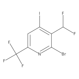 2-bromo-3-(difluoromethyl)-4-iodo-6-(trifluoromethyl)pyridine Structure