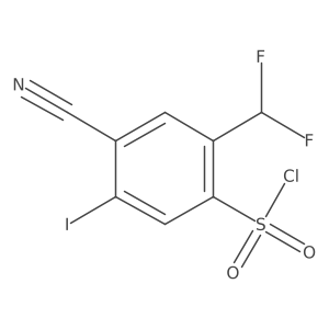 4-Cyano-2-(difluoromethyl)-5-iodobenzene-1-sulfonyl chloride Structure