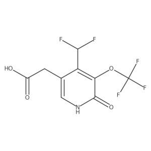 2-(4-(Difluoromethyl)-6-hydroxy-5-(trifluoromethoxy)pyridin-3-yl)acetic acid结构式