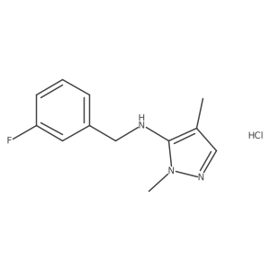 N-[(3-fluorophenyl)methyl]-2,4-dimethylpyrazol-3-amine;hydrochloride Structure