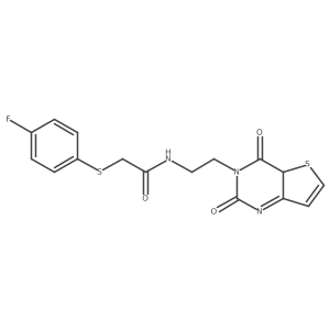 N-[2-(2,4-dioxo-4aH-thieno[3,2-d]pyrimidin-3-yl)ethyl]-2-(4-fluorophenyl)sulfanylacetamide结构式
