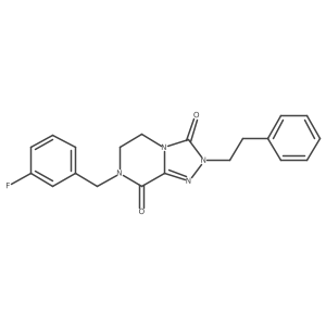 7-(3-fluorobenzyl)-2-(2-phenylethyl)-6,7-dihydro[1,2,4]triazolo[4,3-a]pyrazine-3,8(2H,5H)-dione Structure