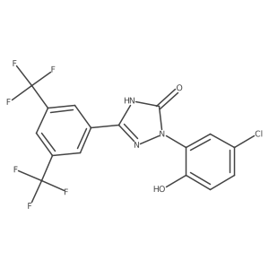 2-(2-Hydroxy-5-chlorophenyl)-5-[3,5-bis(trifluoromethyl)phenyl]-3,4-dihydro-2H-1,2,4-triazole-3-one Structure