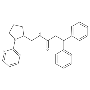 3,3-diphenyl-N-((1-(pyridin-2-yl)pyrrolidin-2-yl)methyl)propanamide Structure