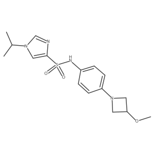 1-isopropyl-N-(4-(3-methoxyazetidin-1-yl)phenyl)-1H-imidazole-4-sulfonamide Structure