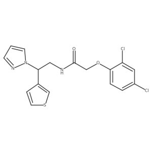 N-(2-(1H-pyrazol-1-yl)-2-(thiophen-3-yl)ethyl)-2-(2,4-dichlorophenoxy)acetamide Structure