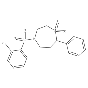 4-((2-Chlorophenyl)sulfonyl)-7-phenyl-1,4-thiazepane 1,1-dioxide Structure