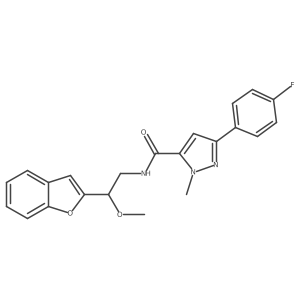 N-(2-(benzofuran-2-yl)-2-methoxyethyl)-3-(4-fluorophenyl)-1-methyl-1H-pyrazole-5-carboxamide Structure