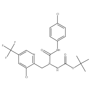 N-({[3-chloro-5-(trifluoromethyl)pyridin-2-yl]methyl}[(4-chlorophenyl)carbamoyl]amino)(tert-butoxy)formamide结构式