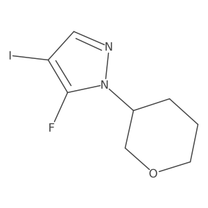 5-Fluoro-4-iodo-1-(tetrahydro-2H-pyran-3-yl)-1H-pyrazole结构式