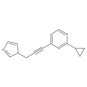 2-cyclopropyl-4-[3-(1H-imidazol-1-yl)prop-1-yn-1-yl]pyrimidine Structure