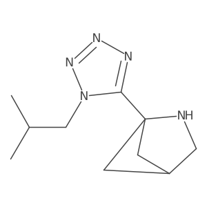1-[1-(2-methylpropyl)-1H-1,2,3,4-tetrazol-5-yl]-2-azabicyclo[2.1.1]hexane结构式