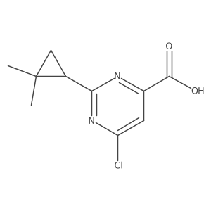 6-Chloro-2-(2,2-dimethylcyclopropyl)pyrimidine-4-carboxylic acid Structure
