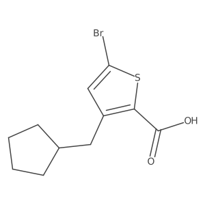 5-Bromo-3-(cyclopentylmethyl)thiophene-2-carboxylic acid结构式