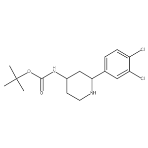 tert-butyl N-[2-(3,4-dichlorophenyl)piperidin-4-yl]carbamate结构式