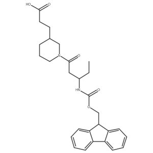 3-{1-[(3S)-3-({[(9H-fluoren-9-yl)methoxy]carbonyl}amino)pentanoyl]piperidin-3-yl}propanoic acid Structure