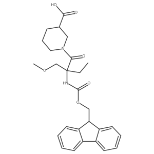 (3R)-1-[2-({[(9H-fluoren-9-yl)methoxy]carbonyl}amino)-2-(methoxymethyl)butanoyl]piperidine-3-carboxylic acid Structure