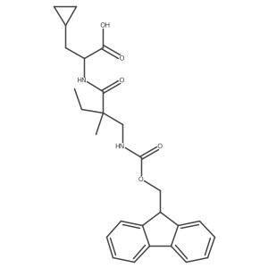 (2S)-3-cyclopropyl-2-{2-[({[(9H-fluoren-9-yl)methoxy]carbonyl}amino)methyl]-2-methylbutanamido}propanoic acid结构式
