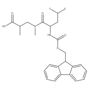 3-[2-({[(9H-fluoren-9-yl)methoxy]carbonyl}amino)-4,4-difluoro-N-methylbutanamido]-2-methylpropanoic acid结构式
