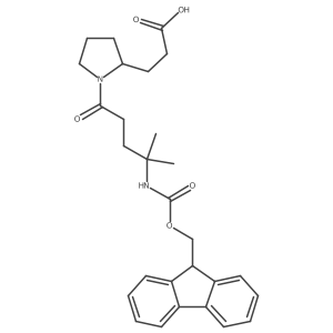 3-{1-[4-({[(9H-fluoren-9-yl)methoxy]carbonyl}amino)-4-methylpentanoyl]pyrrolidin-2-yl}propanoic acid Structure