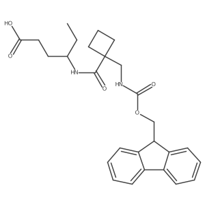 4-({1-[({[(9H-fluoren-9-yl)methoxy]carbonyl}amino)methyl]cyclobutyl}formamido)hexanoic acid Structure