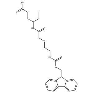 4-{2-[2-({[(9H-fluoren-9-yl)methoxy]carbonyl}amino)ethoxy]acetamido}hexanoic acid Structure