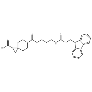 6-[5-({[(9H-fluoren-9-yl)methoxy]carbonyl}amino)pentanoyl]-6-azaspiro[2.5]octane-1-carboxylic acid Structure