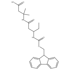 3-[3-({[(9H-fluoren-9-yl)methoxy]carbonyl}amino)pentanamido]-3-methylbutanoic acid Structure