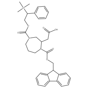 2-(1-(((9H-Fluoren-9-YL)methoxy)carbonyl)-4-((2-phenyl-2-(trimethylsilyl)ethoxy)carbonyl)-1,4-diazepan-2-YL)acetic acid Structure