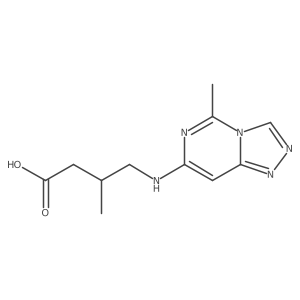 Butanoic acid, 3-methyl-4-[(5-methyl-1,2,4-triazolo[4,3-c]pyrimidin-7-yl)amino]- Structure