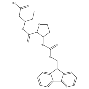 (3S)-3-{[(2RS,3SR)-3-({[(9H-fluoren-9-yl)methoxy]carbonyl}amino)oxolan-2-yl]formamido}pentanoic acid Structure