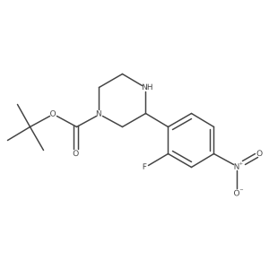 Tert-butyl 3-(2-fluoro-4-nitrophenyl)piperazine-1-carboxylate结构式