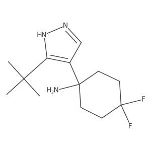 1-(3-tert-butyl-1H-pyrazol-4-yl)-4,4-difluorocyclohexan-1-amine Structure