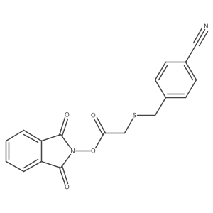 1,3-dioxo-2,3-dihydro-1H-isoindol-2-yl 2-{[(4-cyanophenyl)methyl]sulfanyl}acetate结构式