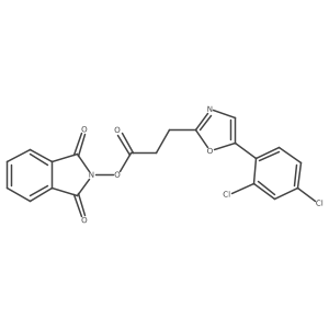 1,3-dioxo-2,3-dihydro-1H-isoindol-2-yl 3-[5-(2,4-dichlorophenyl)-1,3-oxazol-2-yl]propanoate Structure