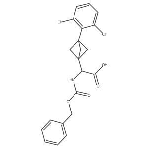 2-[3-(2,6-Dichlorophenyl)-1-bicyclo[1.1.1]pentanyl]-2-(phenylmethoxycarbonylamino)acetic acid结构式