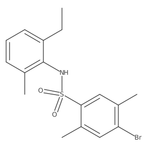 4-bromo-N-(2-ethyl-6-methylphenyl)-2,5-dimethylbenzene-1-sulfonamide Structure