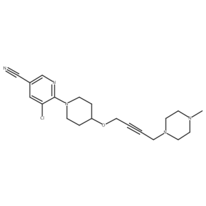 5-Chloro-6-[4-[4-(4-methylpiperazin-1-yl)but-2-ynoxy]piperidin-1-yl]pyridine-3-carbonitrile结构式