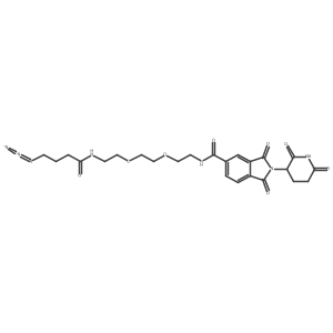 N-[2-[2-[2-(4-azidobutanoylamino)ethoxy]ethoxy]ethyl]-2-(2,6-dioxo-3-piperidyl)-1,3-dioxo-isoindoline-5-carboxamide结构式