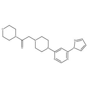 1-(morpholin-4-yl)-2-{4-[6-(1H-pyrazol-1-yl)pyrimidin-4-yl]piperazin-1-yl}ethan-1-one结构式